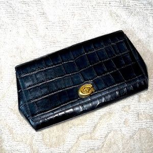 Coach Croc embossed leather Clutch